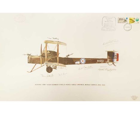 Vickers Vimy large print/flown cover. Well this is unusual. I've never seen a flown cover this big. This is a 56cm x 35cm FLO