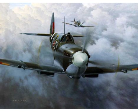 Portrait of a Thoroughbread by Gerald Coulson. Stunning print of a Vickers Supermarine Spitfire Mark IX. Single International
