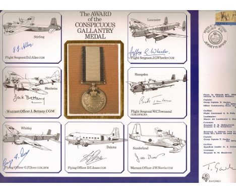 Seven CMG medal winners RAF First Day Cover Of Large Conspicuous Gallantry Medal signed by 7 winners. Flight Sgt D.J. Allen C