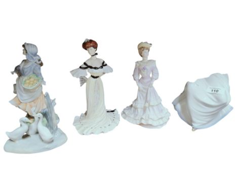 SHELF LOT OF ROYAL WORCESTER, NAO AND COALPORT FIGURES