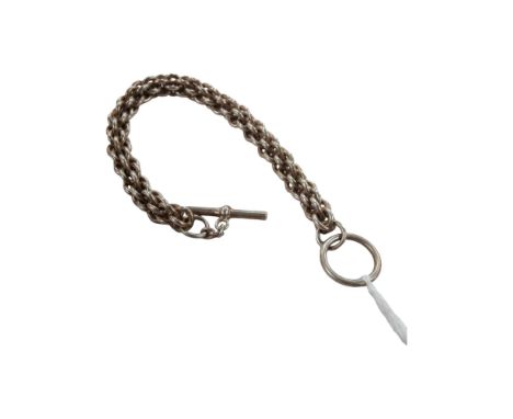 SILVER FANCY LINK BRACELET WITH T-BAR CATCH