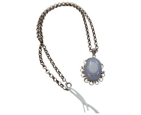 SILVER BELCHER LINK CHAIN WITH PENDANT