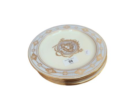 5 ROYAL WORCESTER GOLD ENCRUSTED CABINET PLATES