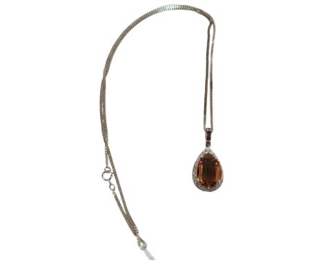 SILVER &amp; COLOURED STONE PENDANT ON SILVER CHAIN
