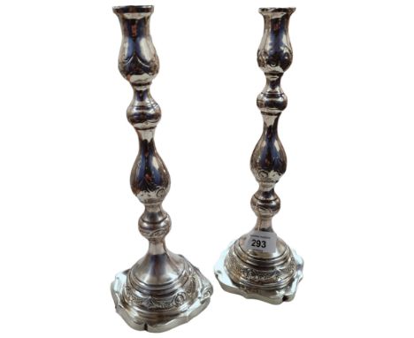 PAIR OF SILVER CANDLESTICKS