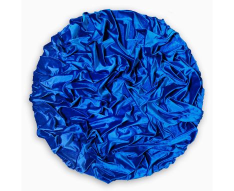 DAVID VIMAR (1988, Madrid)"Light blue", Telón series. 2020Mixed media, velvet on panel.Unique piece.Signed on the back.Enclos
