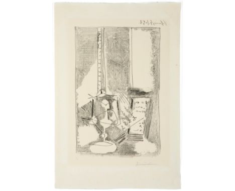 PABLO RUIZ PICASSO (Malaga, 1881 - Mougins, France, 1973).Untitled, Vallauris, 4-1-1953.Lithograph, copy 7/50.Signed and just