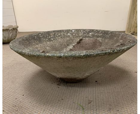 A large stone conical shape planter (77cm Dia)