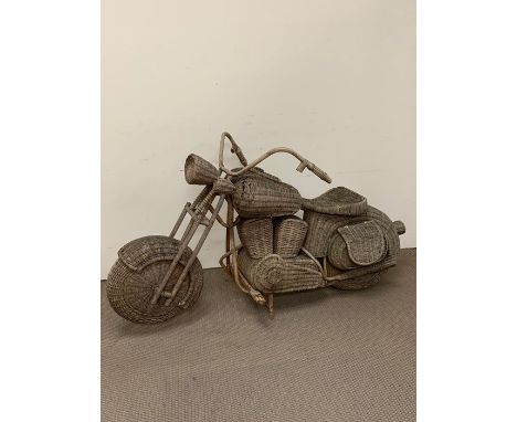 Full size Harley Davidson wicker motorbike (H106cm W183cm D67cm) 