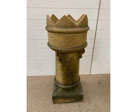 Reclaimed architectural Royal Doulton chimney pot.19th Century king/crown top and marked 78 (H92cm)