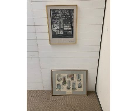 Two Framed pictures of property scenes in London, including one by acclaimed architectural water-colourist  Johnathan Pike da