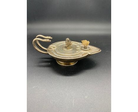 A Hallmarked Silver Oil Lamp, inscribed 'Presented to the Officers Mess 101st Royal Bengal Fusiliers in Remembrance of the la