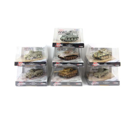 Seven Corgi die-cast model army vehicles, comprising CC60206, CC51013, CC60402, CC60207, CC60407, CC60502 and CC60406, (7), (