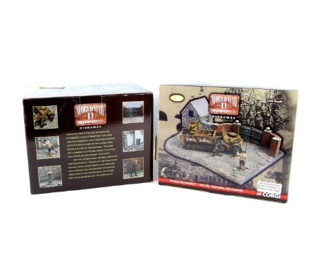 Two Corgi 1:50 scale World War II Collection Dioramas, comprising US61001 'D-Day Surrender' Set 1, Vierville, Normandy - US M