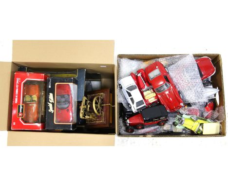 Selection of model cars of various scales, to include Bburago BMW M Roadster (1996), Bburago Chevrolet Corvette (1957), Frank