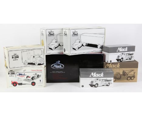 First Gear die-cast models, to include Mack Granite with Hot Products Tanker Trailer, 1957 International R-200 with moving va
