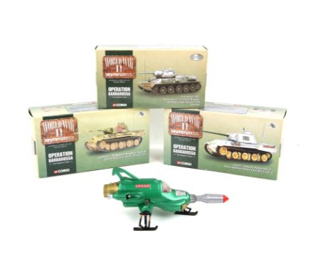 Three Corgi World War II Collection 1:50 scale die-cast model vehicles, comprising CC60203 PzKpfw V Panther Ausf. A - Panzer-