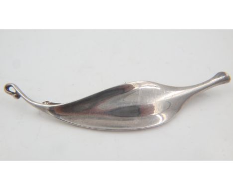 Georg Jensen, Denmark, 925 silver model 391 Torun plume brooch, L: 11 cm, 28g. UK P&amp;P Group 1 (£16+VAT for the first lot 