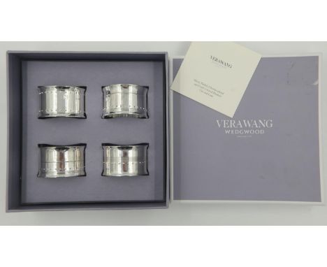 Set of four Wedgwood Vera Wang napkin rings, boxed. UK P&amp;P Group 1 (£16+VAT for the first lot and £2+VAT for subsequent l