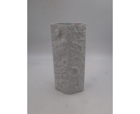 AK Kaiser bisque porcelain fossil vase, H: 38cm. UK P&amp;P Group 3 (£30+VAT for the first lot and £8+VAT for subsequent lots