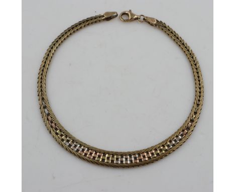 9ct gold articulated bracelet, L: 20 cm, 8.1g. UK P&amp;P Group 0 (£6+VAT for the first lot and £1+VAT for subsequent lots)