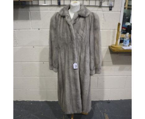 full length grey mink coat size 10 - 12. UK P&amp;P Group 2 (£20+VAT for the first lot and £4+VAT for subsequent lots)