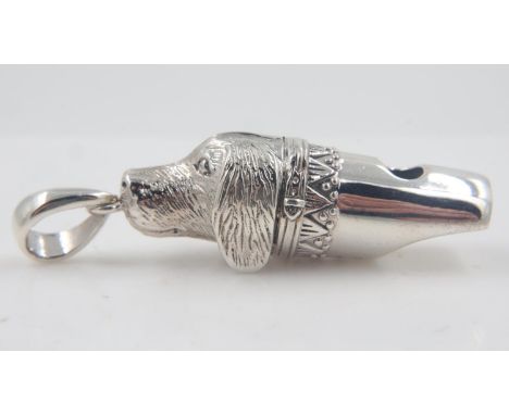 925 silver dog whistle pendant. UK P&amp;P Group 0 (£6+VAT for the first lot and £1+VAT for subsequent lots) 