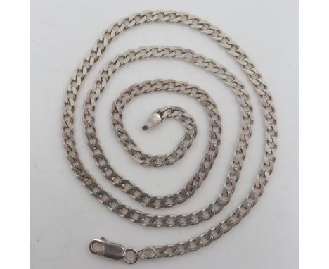 925 silver curb-link neck chain, L: 50 cm. UK P&amp;P Group 0 (£6+VAT for the first lot and £1+VAT for subsequent lots)