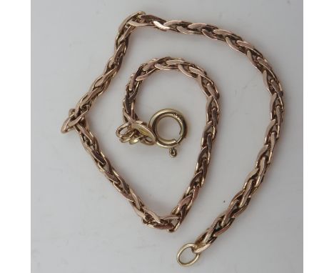 9ct rose gold bracelet, L: 18cm, 4.1g. UK P&amp;P Group 0 (£6+VAT for the first lot and £1+VAT for subsequent lots)
