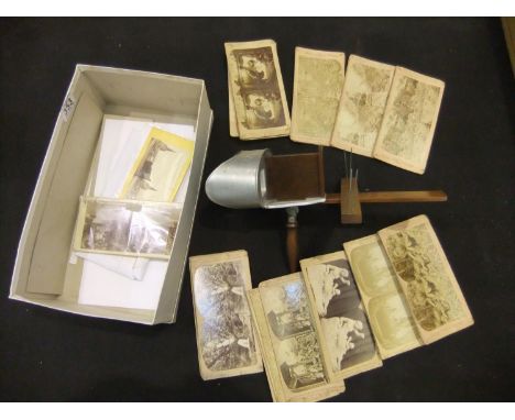 Early 20th century handheld stereoscope and slides. UK P&amp;P Group 3 (£30+VAT for the first lot and £8+VAT for subsequent l