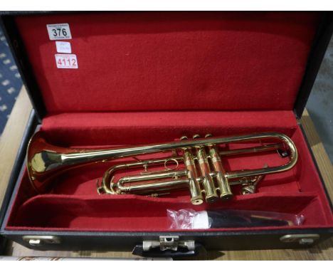 Corton brass trumpet, with A8 mouthpiece and hard case. UK P&amp;P Group 3 (£30+VAT for the first lot and £8+VAT for subseque