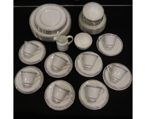 Extensive Royal Doulton Simplicity tea and dinner service, fifty six pieces. Not available for in-house P&amp;P