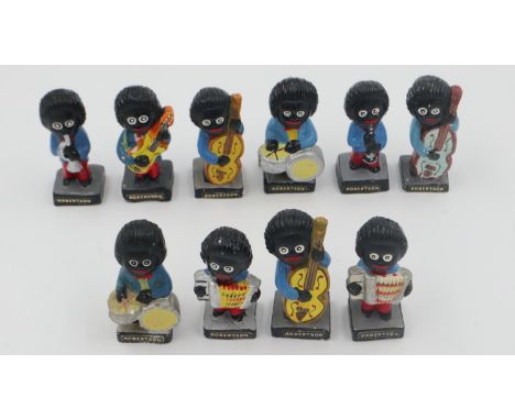 Group of ten Robertsons Golly musician figures H: 73cm. UK P&P Group 2 (£20+VAT for the first lot and £4+VAT for subsequent l