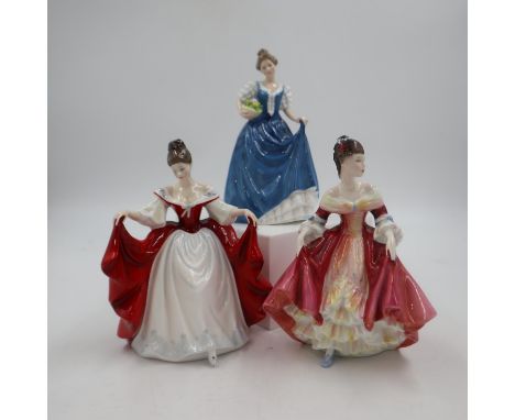 Royal Doulton lady figurines, Helen HN3601, Southern Belle HN2229, and Sara HN2265 (3). UK P&amp;P Group 3 (£30+VAT for the f