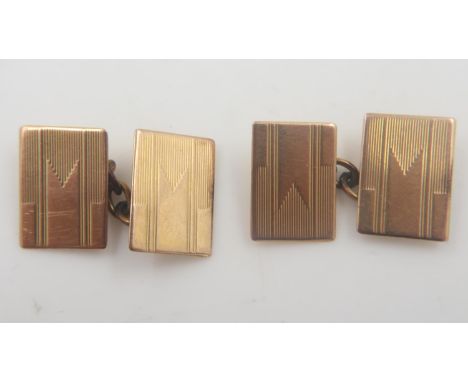Pair of 9ct gold cufflinks, combined 4.0g. UK P&amp;P Group 0 (£6+VAT for the first lot and £1+VAT for subsequent lots)