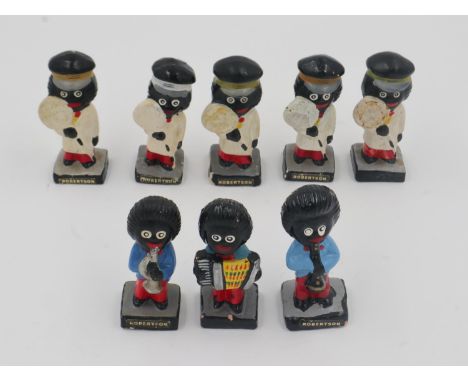 Five Robertsons Golly lollipop men, with three musician figures. UK P&P Group 2 (£20+VAT for the first lot and £4+VAT for sub