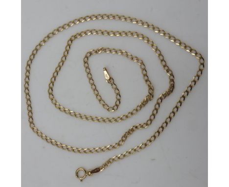 9ct gold necklace, L: 50 cm, 2.3g. UK P&amp;P Group 0 (£6+VAT for the first lot and £1+VAT for subsequent lots)