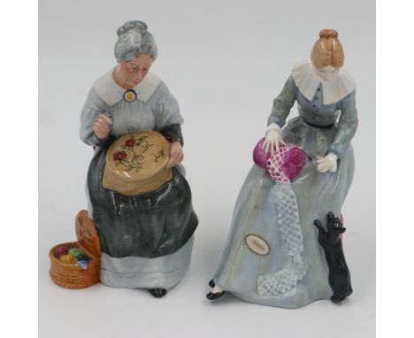Royal Doulton character figure Embroidering HN2855 with Royal Doulton Dorothy HN3098 (2). UK P&amp;P Group 2 (£20+VAT for the