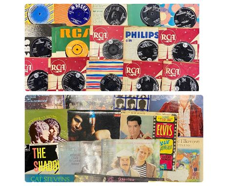 ASSORTMENT OF 1970'S/1980'S LP & SINGLE RECORDS, including Abba, The Carpenters, Don McLean, Neil Diamond, The Beatles, The R
