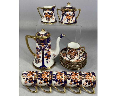 NORITAKE COFFEE SERVICE decorated in Imari colours and with gilded highlights, 15 piecesProvenance: private collection Ynys M