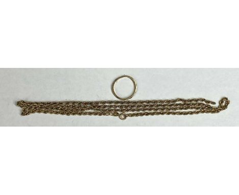 9CT GOLD JEWELLERY including eternity ring, size M and rope chain necklace, 87cms (l), 7.7gms grossProvenance: private collec