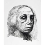 Käthe Kollwitz. Kleines Selbstporträt. Kreidelithographie. 1920. 23,3 : 20,8 cm (32,3 : 24,1 cm).