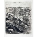 Marc Chagall. La berger et la mer. Radierung. 1952. 29,8 : 23,8 cm (41,4 : 33,6 cm). Signiert und