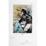 Salvador Dali. Si. Radierung mit Pochoirkolorierung. 1977. 23,0 : 16,0 cm (44,5 : 31,5 cm). Signiert