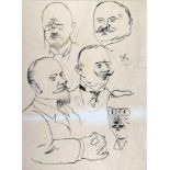 George Grosz. Bund der Aufrechten. Rohr- und Tuschfeder. 1922/1923. 65,8 : 41,6 cm. In Tusche