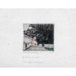Alexander Olbricht. Ober-Weimar. Sieben kolorierte Radierungen. Um 1920. Ca. 5 : 6 bis 8 : 11 cm.