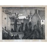 Alexander Kanoldt. Aus Schwabing. Lithographie. 1927. 23,8 : 31,3 cm (28,8 : 36,4 cm). Signiert