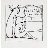 Franz Marc. Exlibris Franz Marc. Lithographie. 1904. 7,1 : 7,2 cm (10,0 : 9,2 cm). Frühe