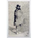 Edouard Manet. Le philosophe. Radierung und Kaltnadel in Braun. 1865/66. 27,1 : 16,1 bzw. 31,4 :