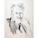 Oskar Kokoschka. Ezra Pound. Lithographie. 1963/64. 48 : 38 cm (65,0 : 50,0 cm). Im Stein datiert